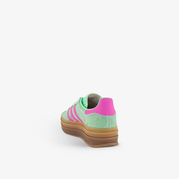 Низкие замшевые кроссовки Gazelle с ярким фирменным принтом Adidas, розовый — фото 3