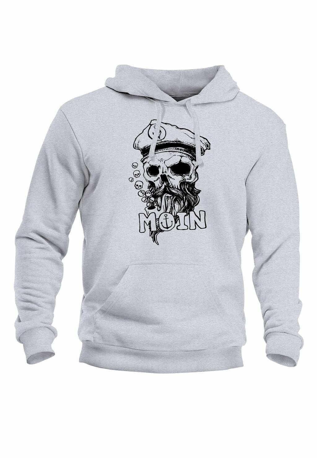 

Толстовка с капюшоном MOIN KAPITÄN TOTENKOPF ANKER BART HAMBURG PRINT MÄ Neverless, серый