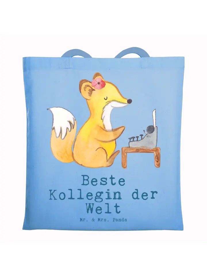 

Сумка для переноски Mr & Mrs Panda Fuchs Beste Kollegin der Welt, небесно-синий