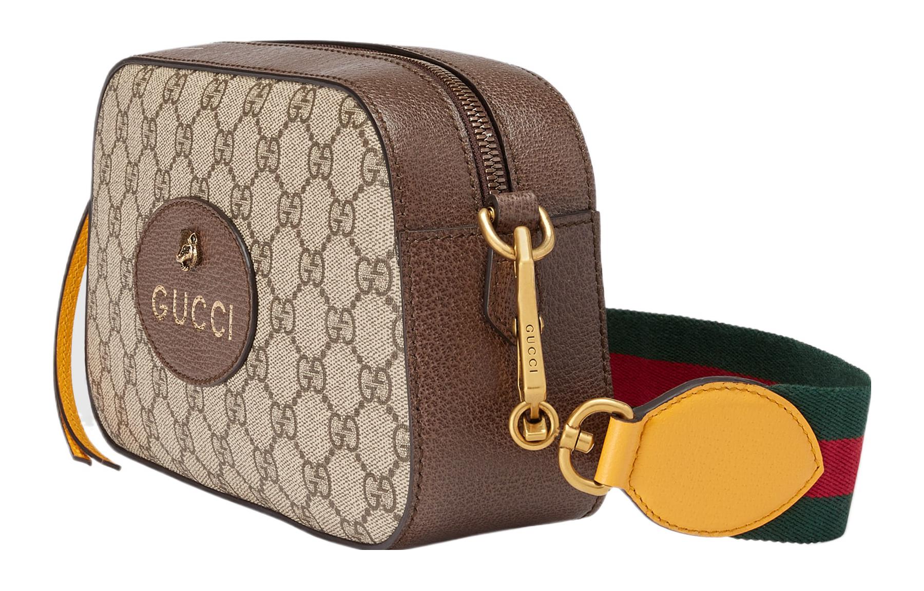 Сумка Gucci Neo Vintage Metallic Tiger Head Logo Stripe Messenger Bag 'Brown Yellow' — фото 3