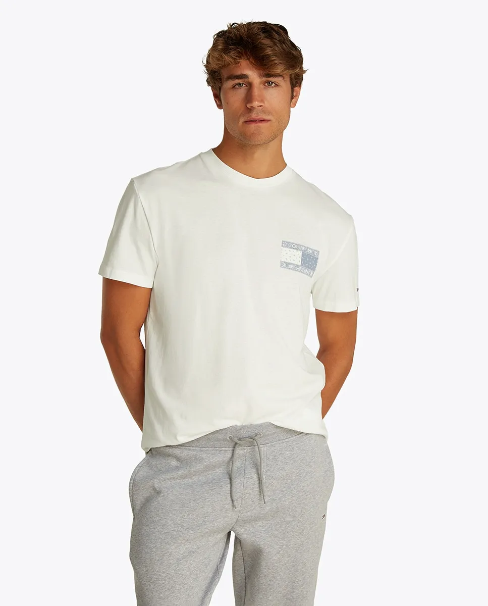

Мужская футболка с принтом на спине и классическим кроем Tommy Jeans, белый