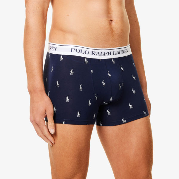 Набор трусов Polo Ralph Lauren из стрейч-хлопка с логотипом 3 шт, мультиколор — фото 4