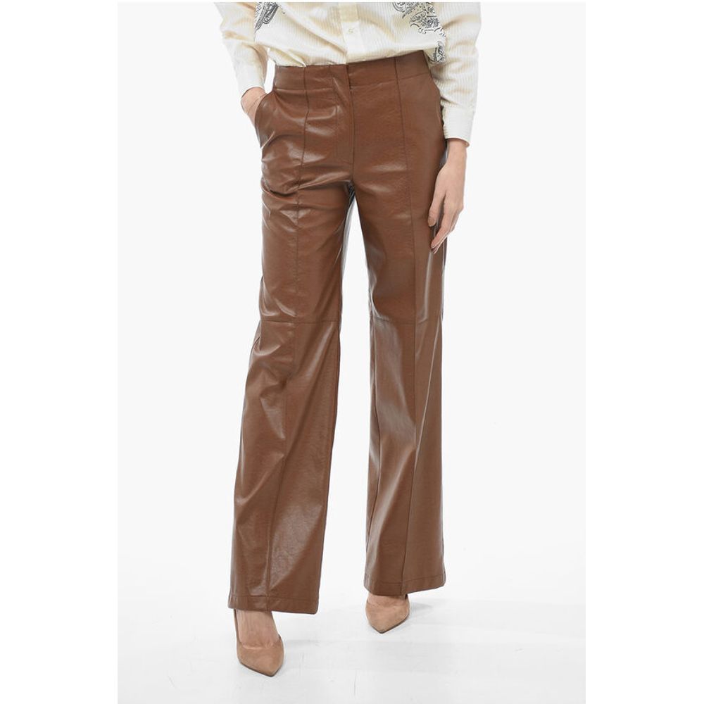

Брюки прямого кроя из эко-кожи Msgm, Brown