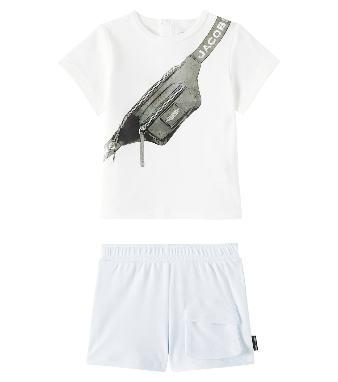 

Комплект из детской хлопковой футболки и шорт Marc Jacobs Kids, Pale Blue