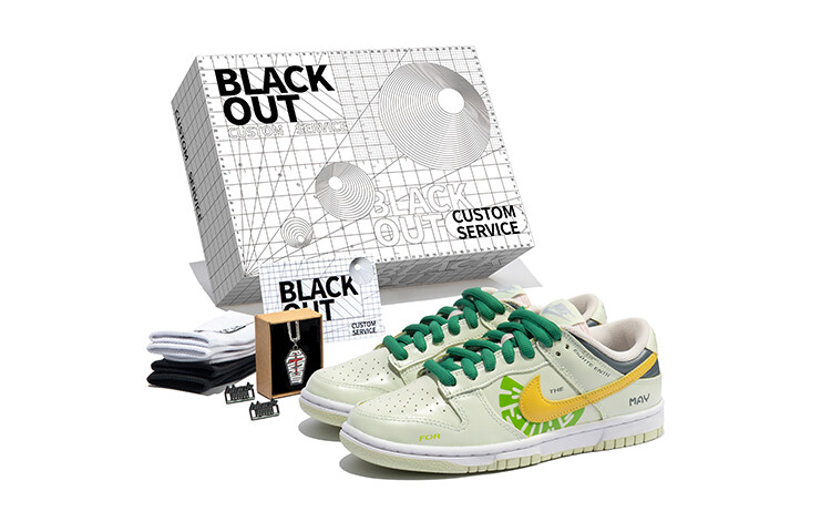 

Кроссовки Nike Dunk Skateboard Shoes Women's Low-Top Green Yellow