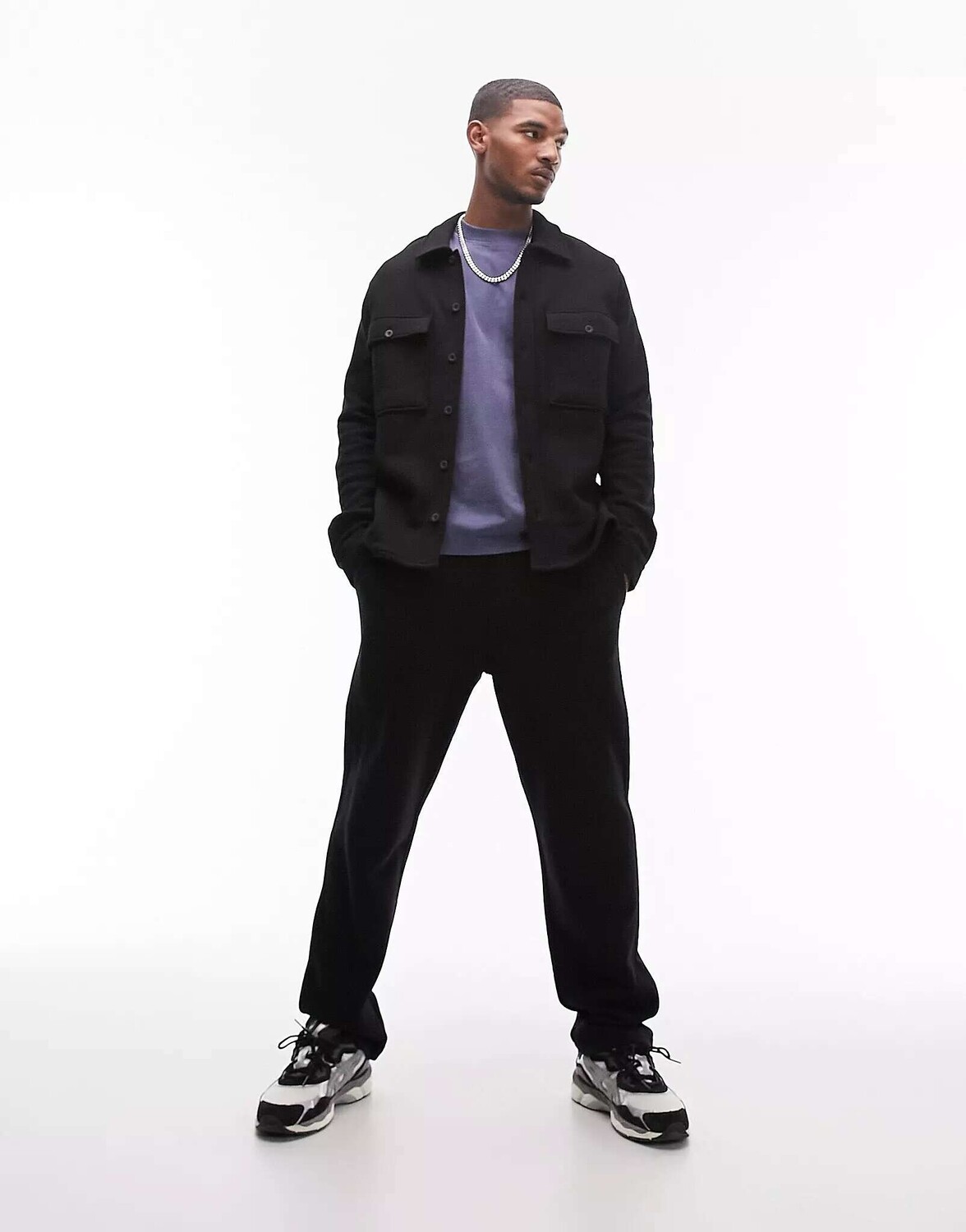 

Черные джоггеры с прямыми швами Topman