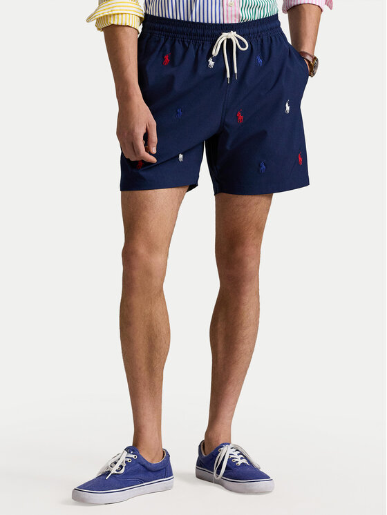 

Шорты классического кроя из ткани 710957786001 Polo Ralph Lauren, синий