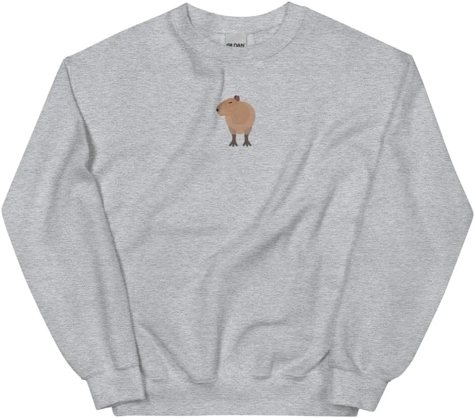 Толстовка Capybara с полноцветной вышивкой, унисекс Generic, серый