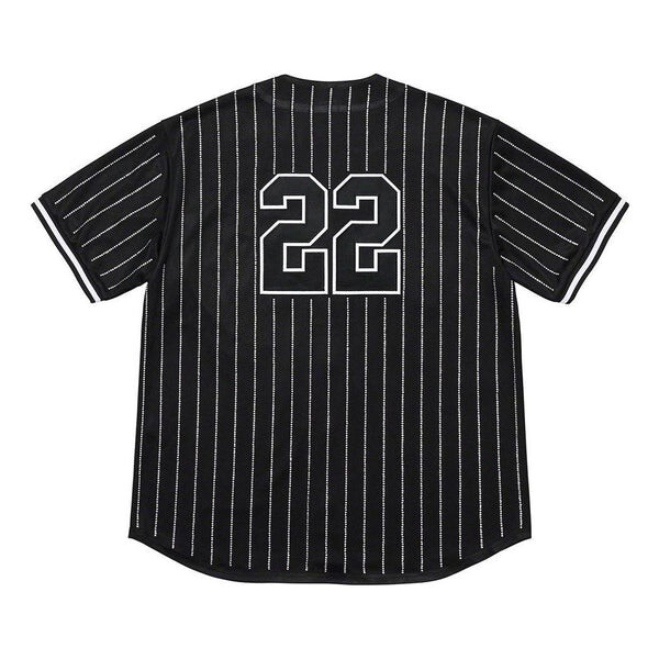

Футболка Supreme SS22 Week 16 Rhinestone Stripe Baseball Jersey Tee, мультиколор