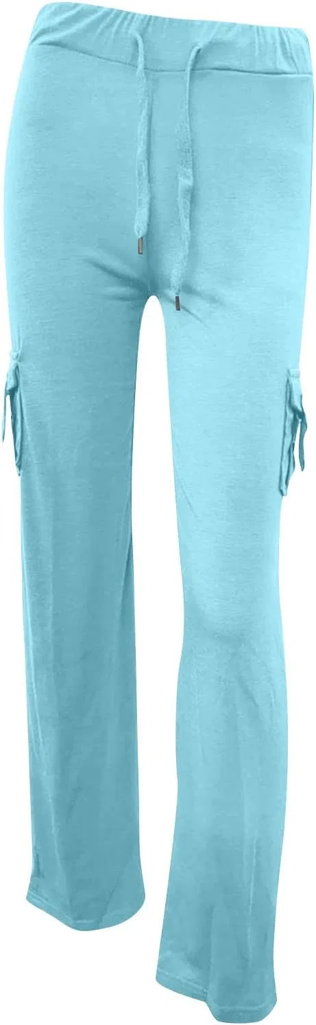 Брюки женские заниженной талией, Slim Fit, на завязке, прямые, с карманами, синие — фото 4