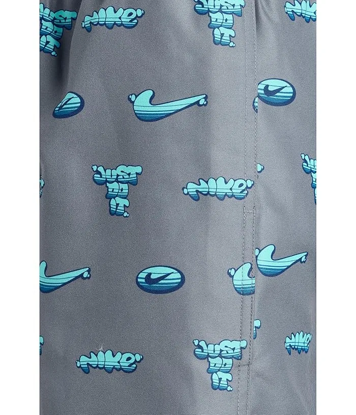 Плавки Nike Kids Breaker Bubble All Over Print 7" Brief Lined Volley, Bleached Turquoise — фото 3