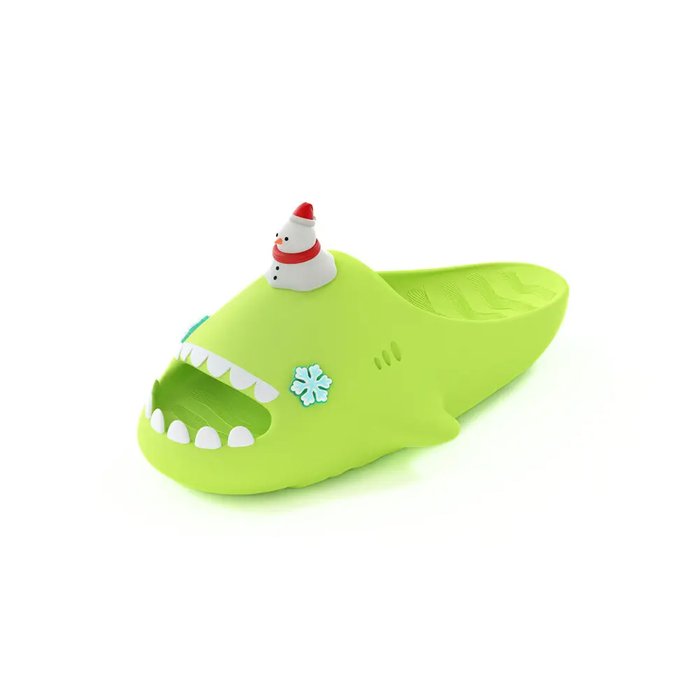 

HelloSlippers Акулакикс Рождественский Снеговик, Слайдеры Унисекс Неоново-Зеленые, цвет Neon Green