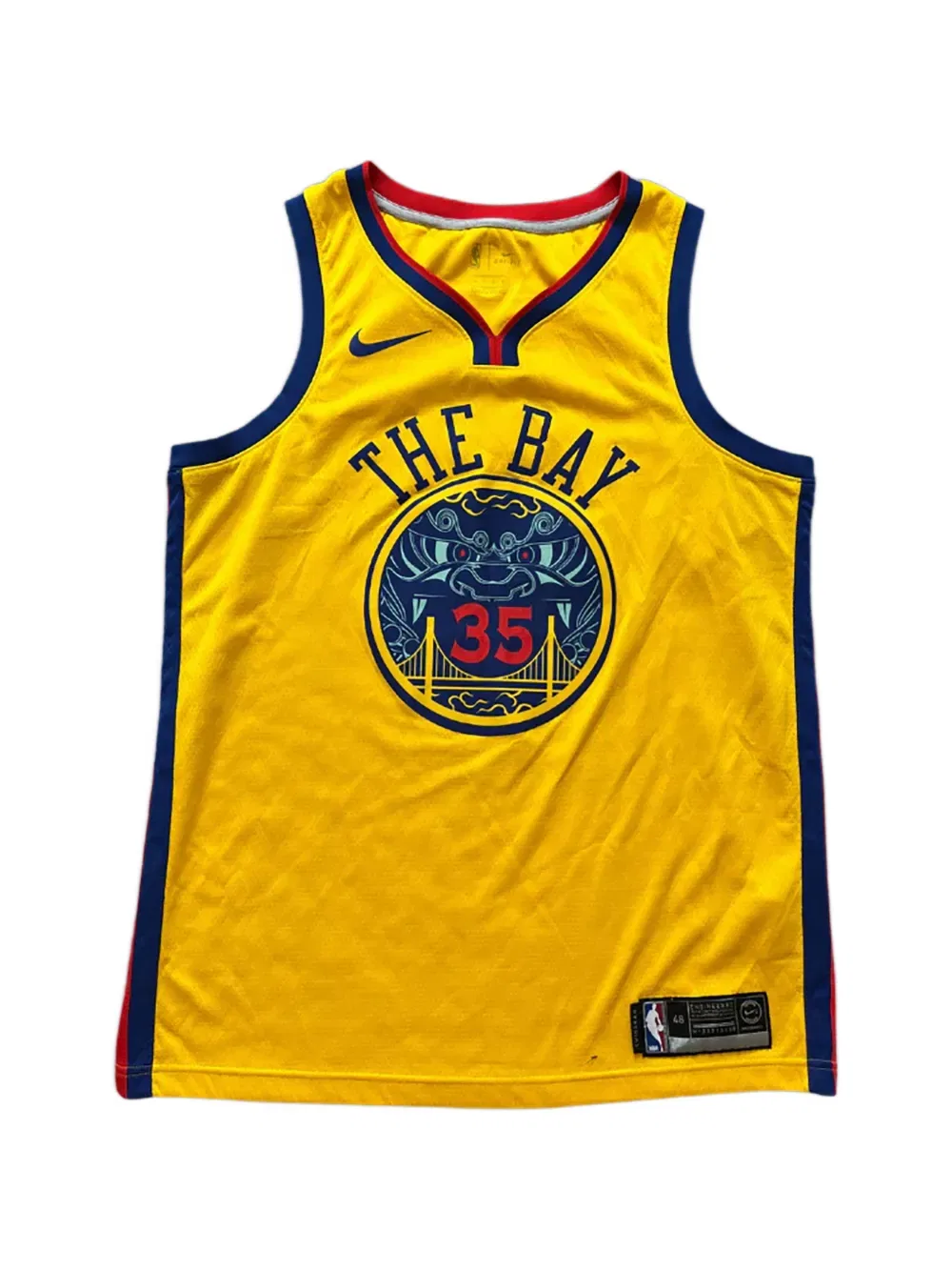 Жилет Кевина Дюранта из команды Golden State Warriors Nike Kids, желтый