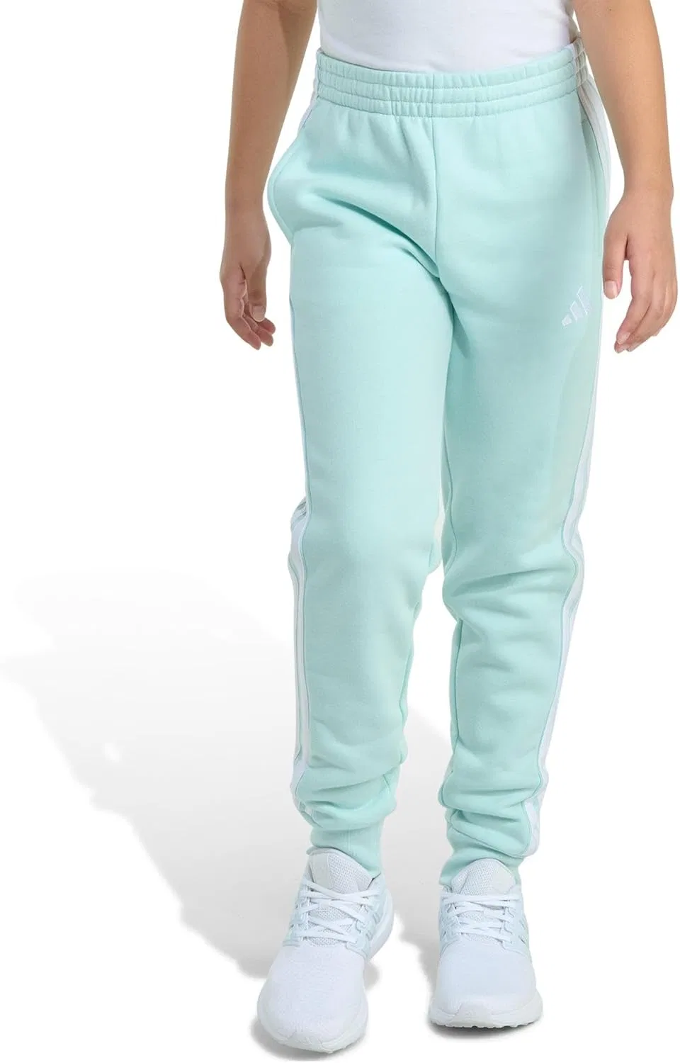 Детские флисовые спортивные брюки Adidas с тремя полосками, Halo Mint