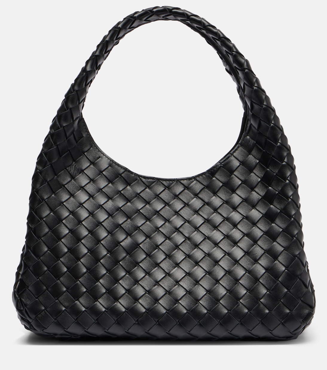 

Кожаная сумка через плечо Campana Medium Bottega Veneta, Black-M Brass