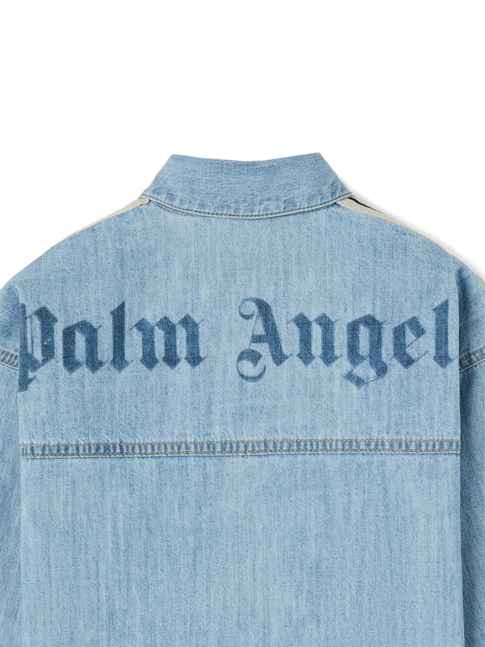 Спортивная рубашка с логотипом Palm Angels Kids, синий — фото 3