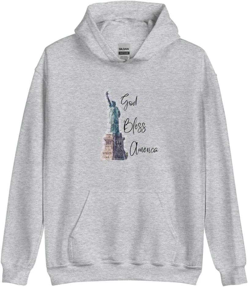 Толстовка Unisex Statue of Liberty God Bless America Generic, серый