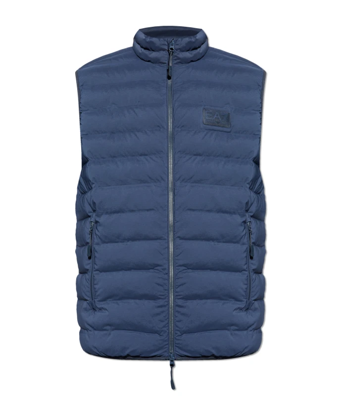 

Стеганый жилет со стоячим воротником Emporio Armani Ea7, синий
