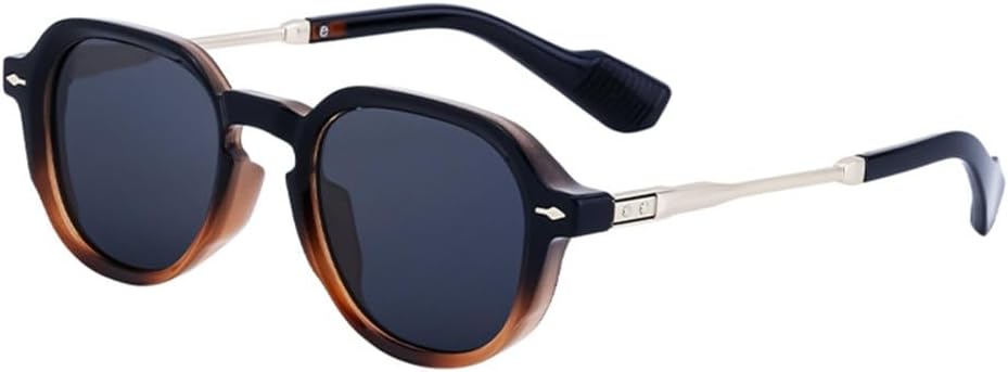 

Панк-солнцезащитные очки круглой формы для мужчин и женщин, роскошные, модные, в маленькой оправе, винтажные, в стиле стимпанк, с защитой от УФ-излучения UV400 LVTFCO, Black Brown