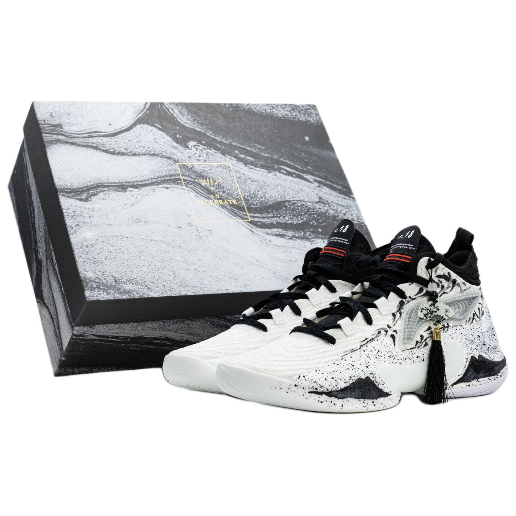 

LINING Баскетбольные кроссовки YuShuai 18 Shock Absorbers Rebound Mid Top мужские, белые, черные