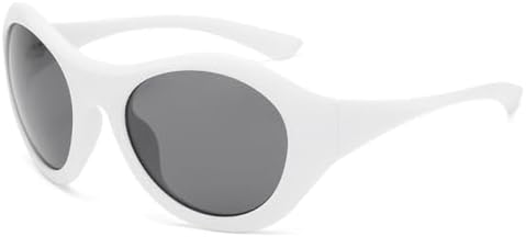 

Женские солнцезащитные очки в стиле панк большого размера 2027 года, овальные солнцезащитные очки для мужчин, солнцезащитные очки с защитой от УФ-излучения UV400 MTZJH, White Grey