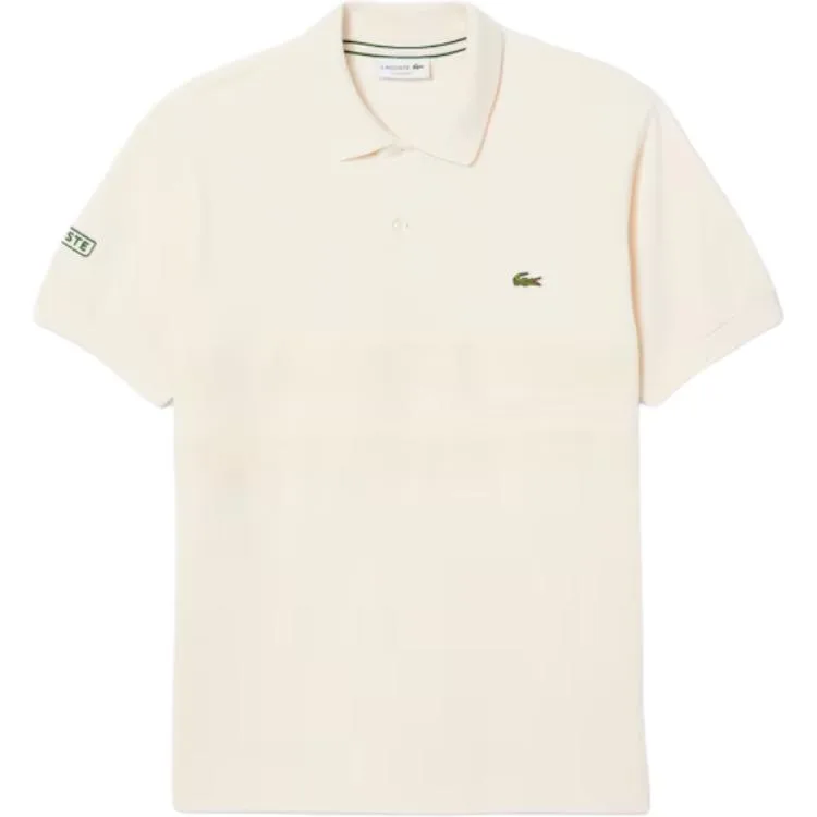 Футболка-поло Lacoste мужская, ретро спортивная одежда, бежевый