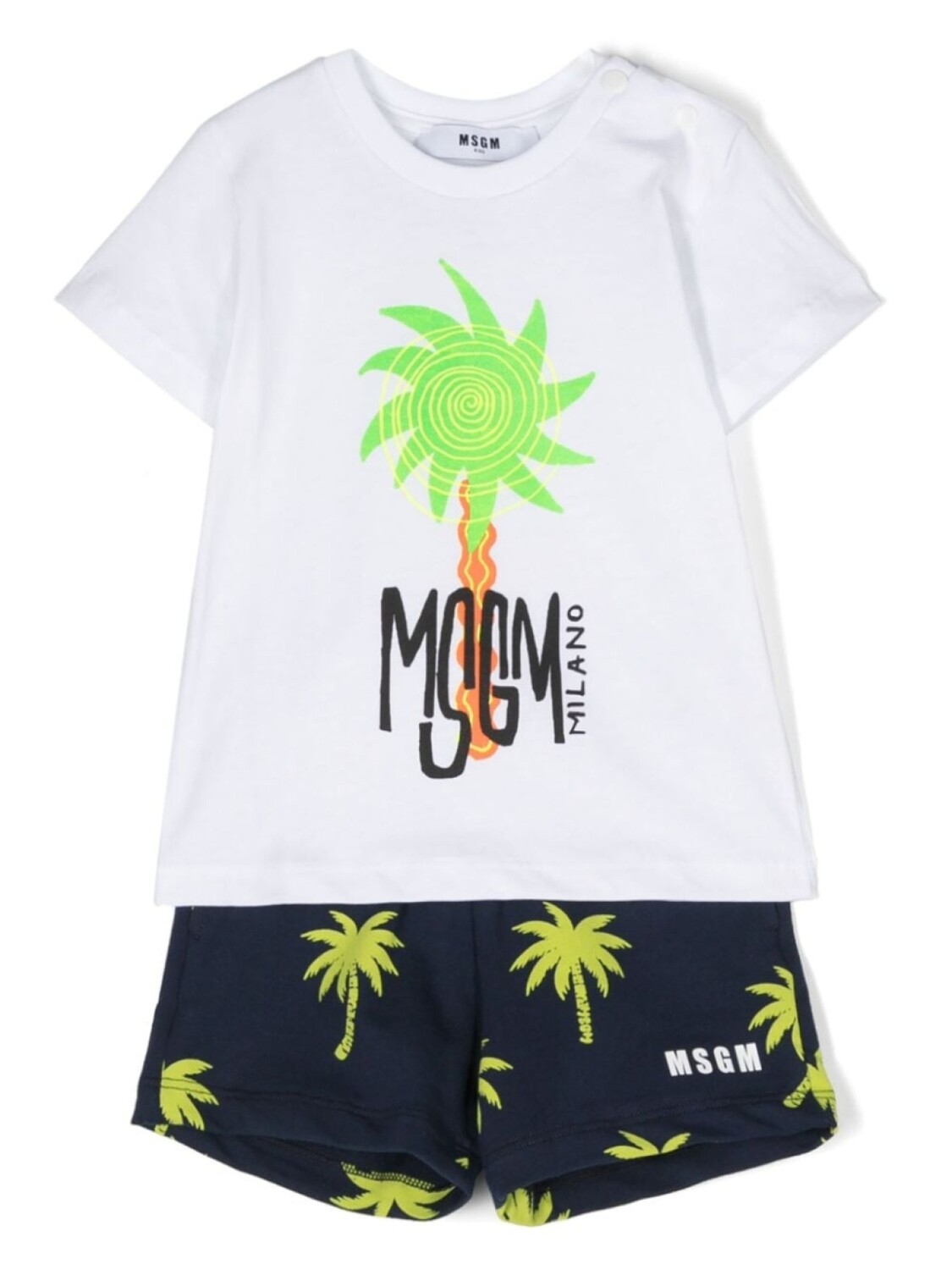 

MSGM Kids комплект из топа и шортов с принтом, белый