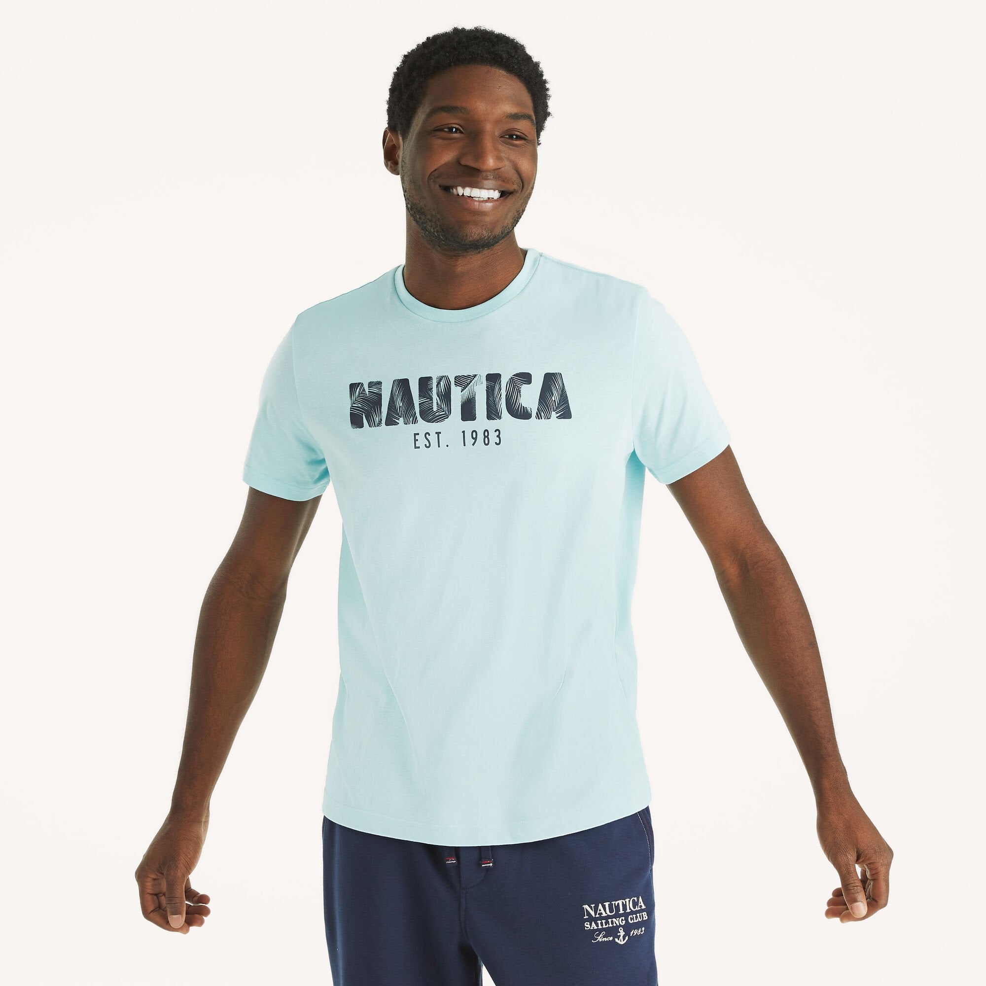

Футболка с рисунком Nautica Mens 1983, цвет seawater blue