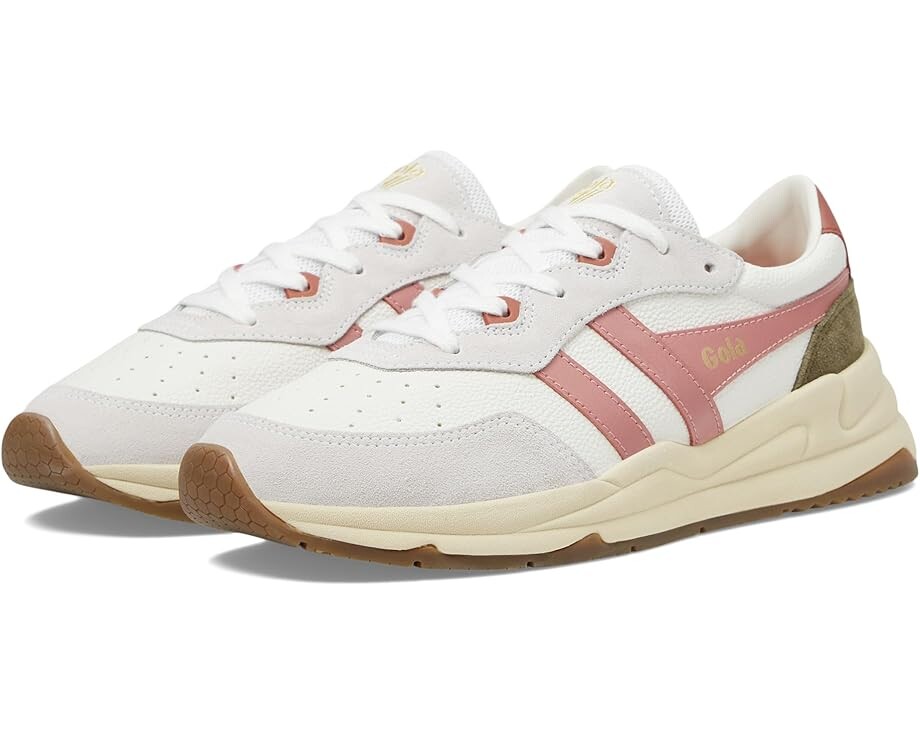 

Кроссовки Gola Saturn, цвет White/Coral Pink/Khaki