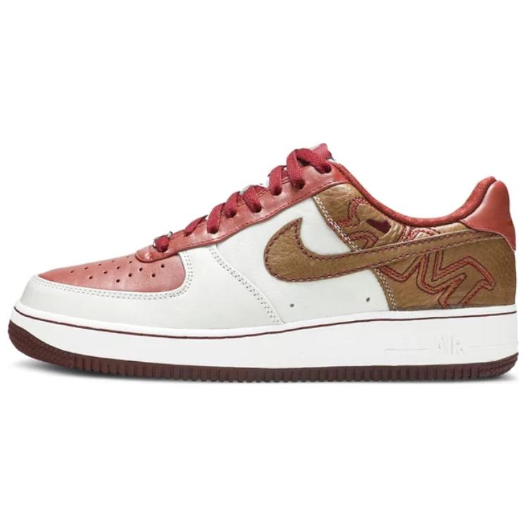

Nike Air Force 1 Premium Антискользящие Износостойкие Низкие Кроссовки для Скейтбординга Мужские Бело-Коричневые