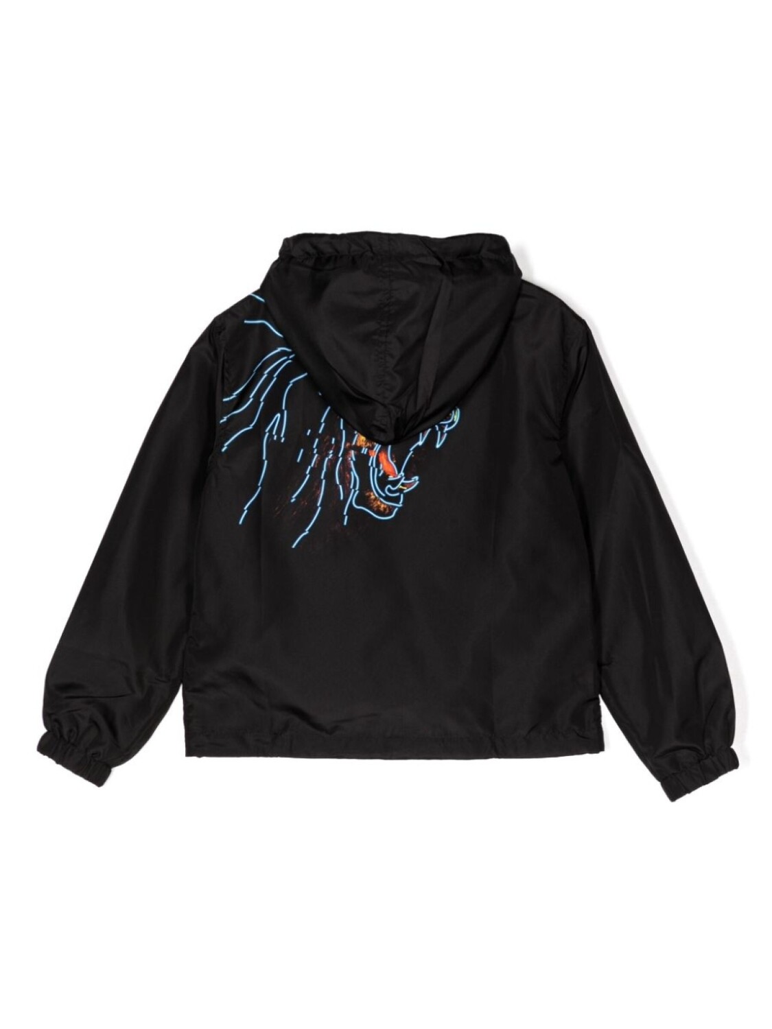 Ветровка на молнии с принтом Lion Marcelo Burlon County Of Milan Kids, черный — фото 2