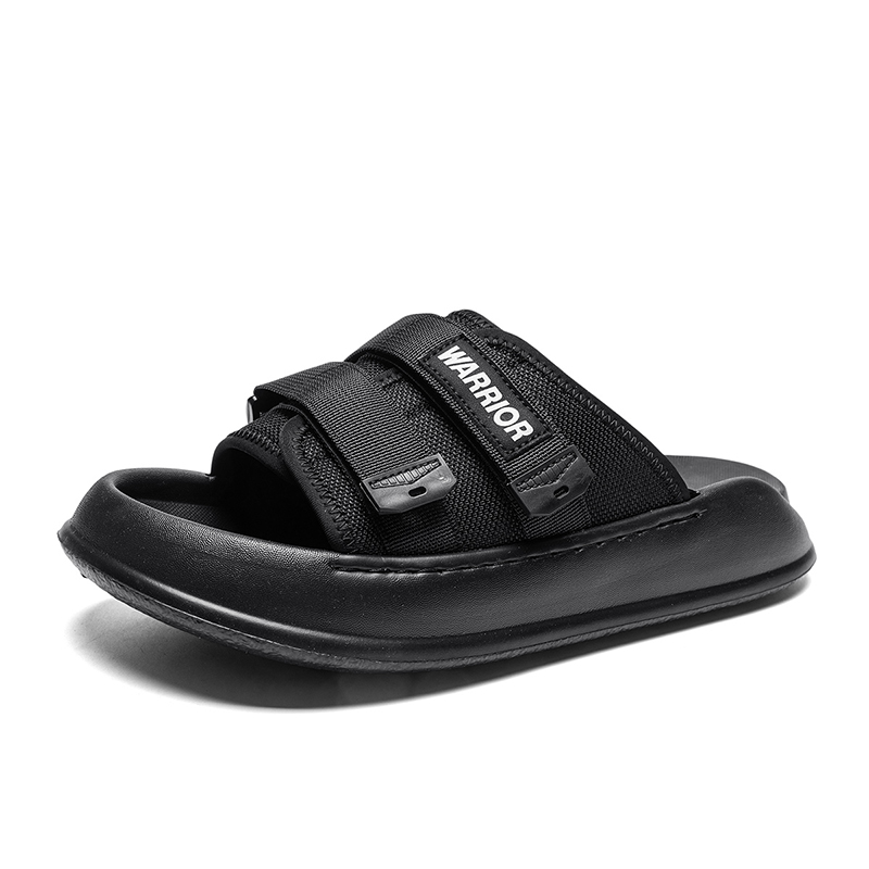 WARRIOR Скользящие тапочки-шлепанцы Stitching Slip Resistant Odor Resistant Abrasion Resistant для мужчин, черные — фото 3