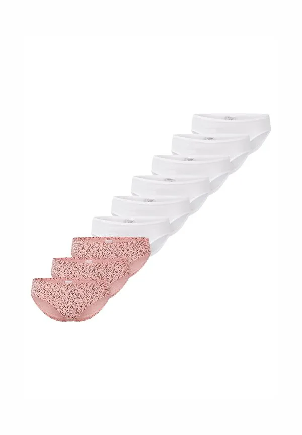 Трусы 9er pack из хлопка 95/5 Schiesser, Weiß/Pink