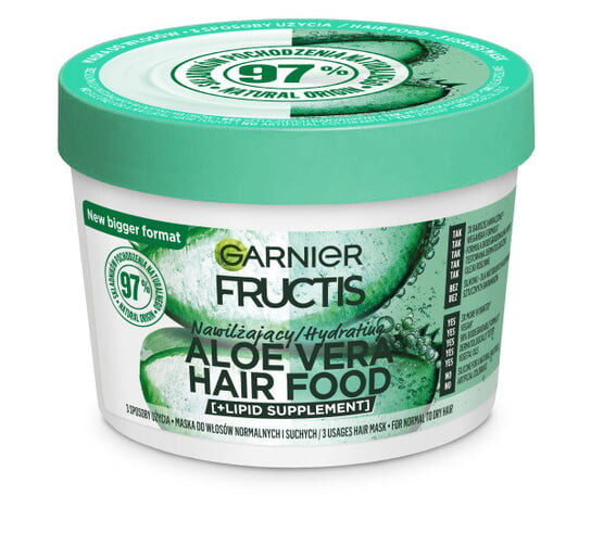 

Маска для нормальных и сухих волос, 400 мл Garnier, Fructis Aloe Hair Food