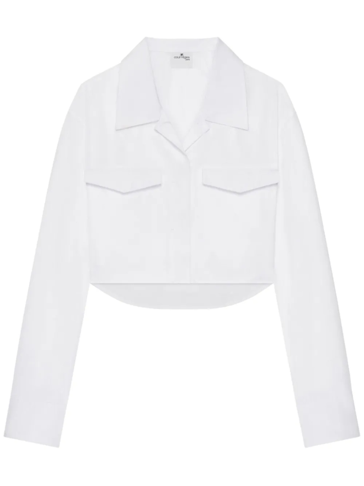 

Укороченная поплиновая рубашка Courrèges, белый