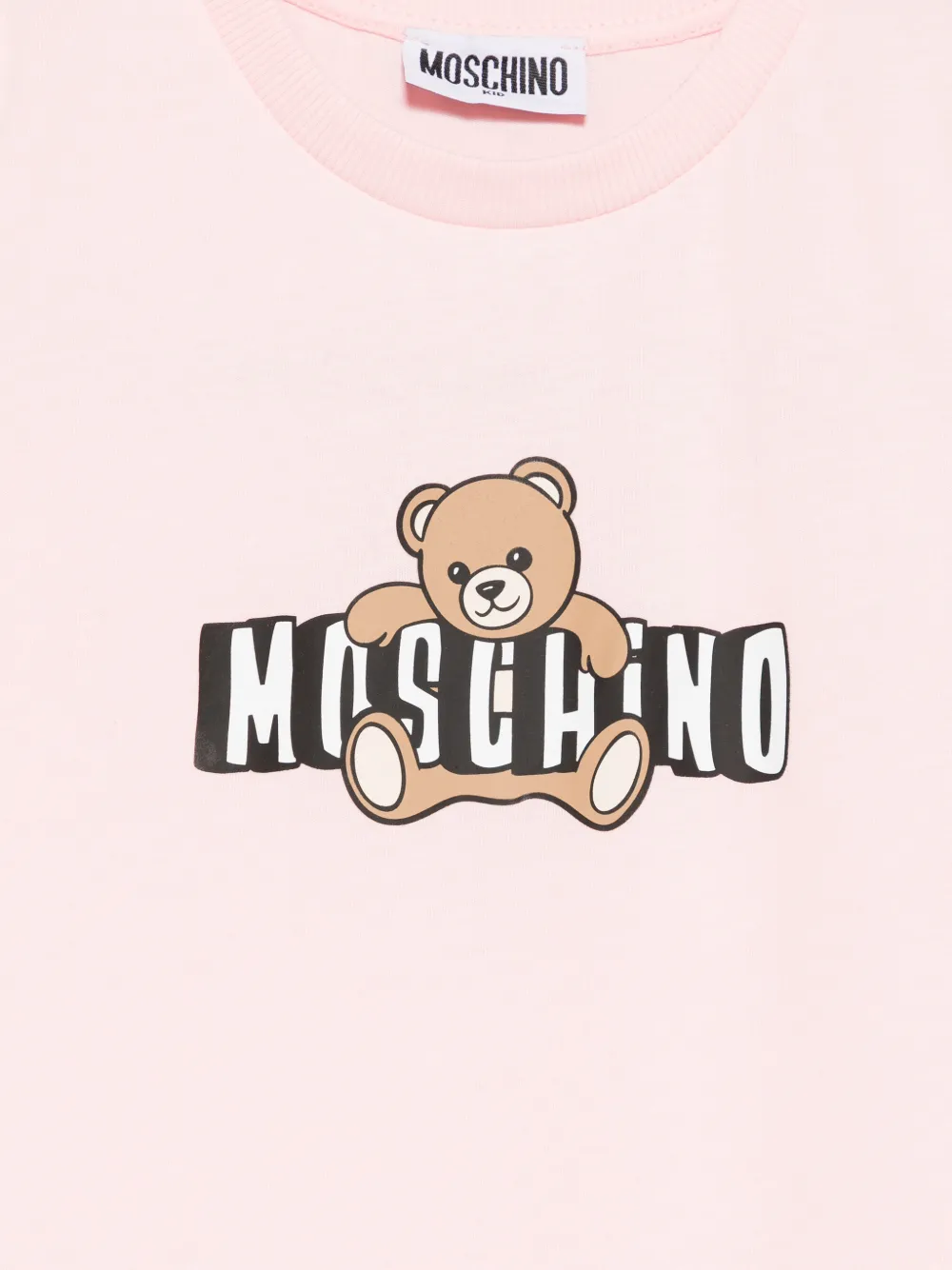 Футболка с принтом "Мишка" Moschino Kids, розовый — фото 3