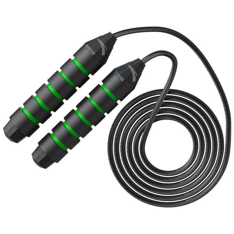 

ANTA Скакалка для взрослых для аэробного жиросжигания PVC+Steel Wire, пенопластовые ручки 2.8m Black