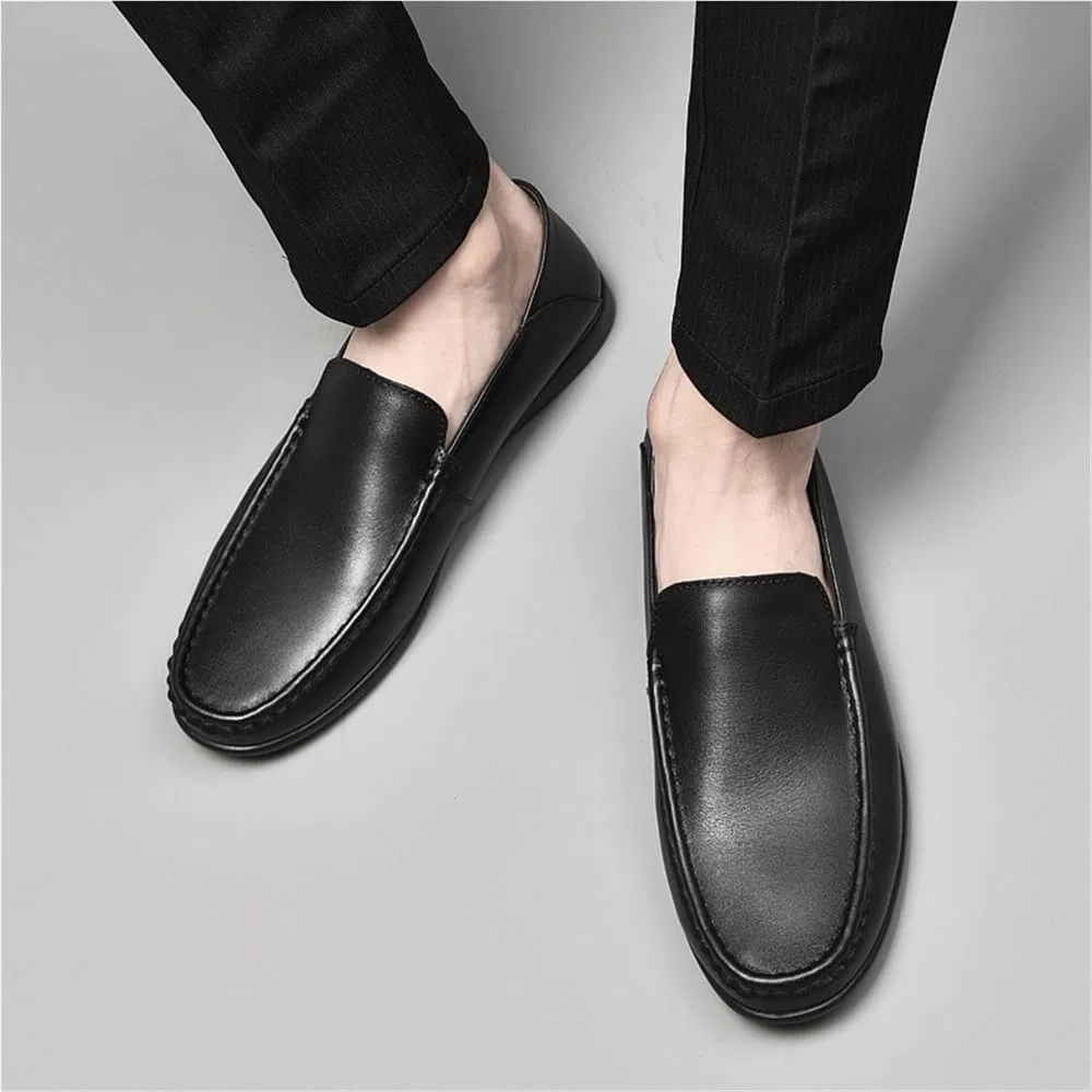 Лоферы Leather Loafers, Black DHFIRUFSHLO — фото 3