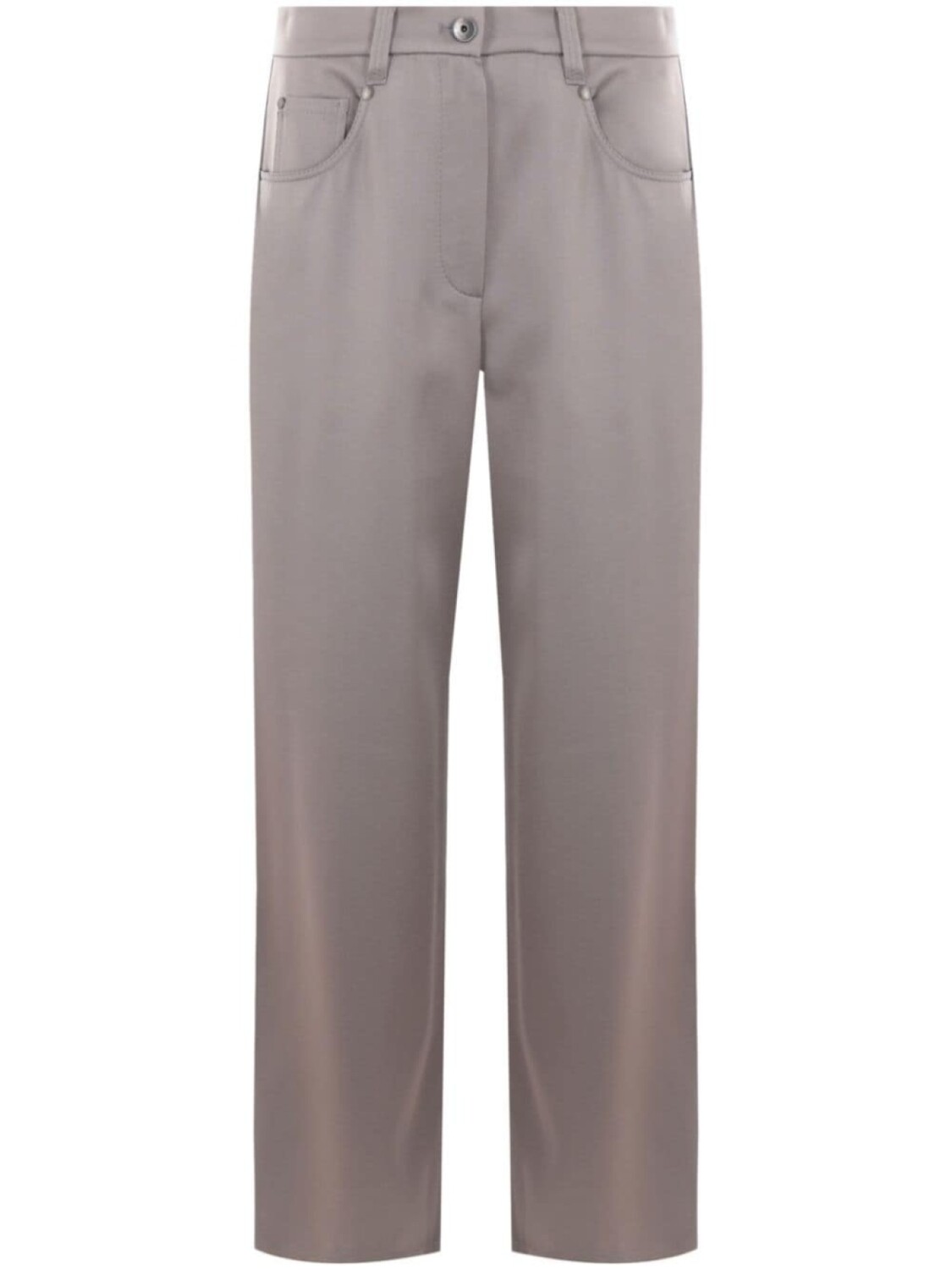 

Brunello Cucinelli широкие брюки из кади-сатина, серый