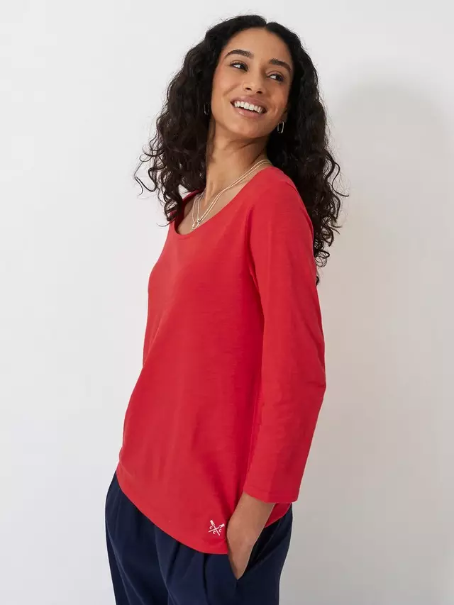 

Топ Crew Clothing Perfect Slub Scoop Neck, цвет red/wine