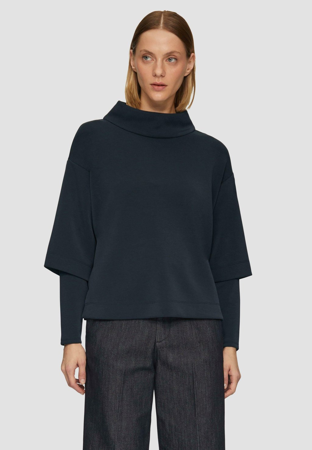 

Толстовка LOOSE AUS MIT ÜBERSCHNITTENEN SCHULTERN s.Oliver BLACK LABEL, синий