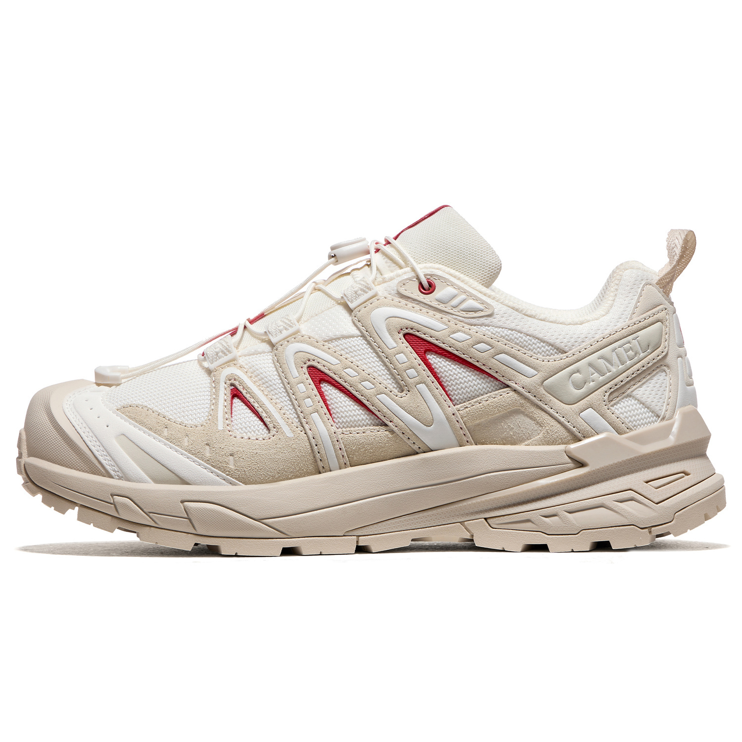 

CAMEL Куньлуньские горные трекинговые кроссовки женские с амортизацией и захватом 3.0 низкие бело-красные, цвет White/Red