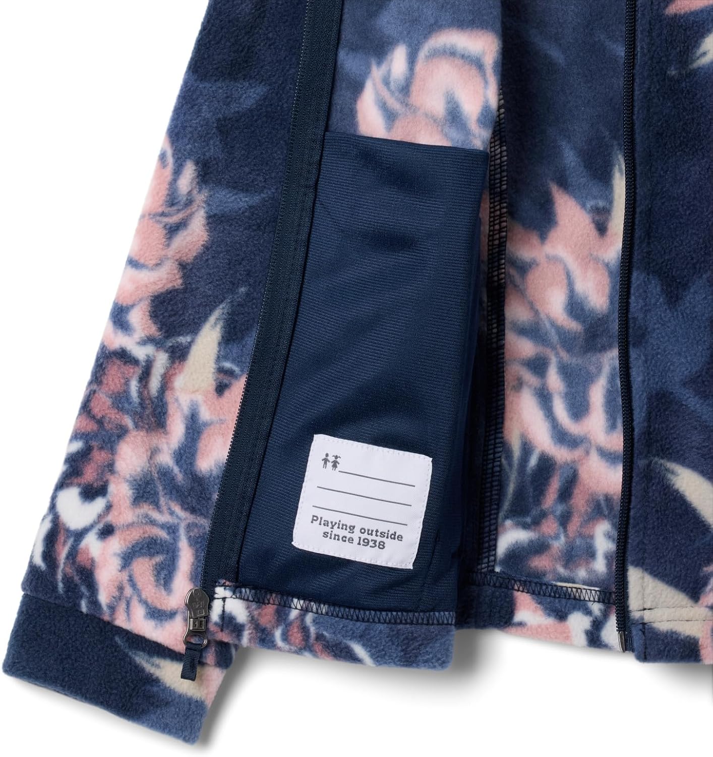 Детская флисовая куртка Columbia Kids Benton Springs II с принтом, Collegiate Navy Blossoming — фото 3