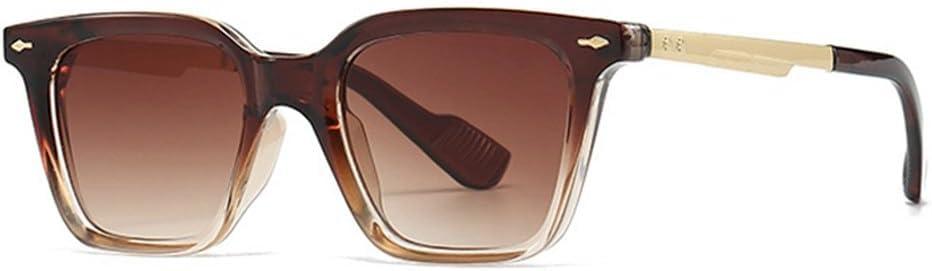 

Модные женские солнцезащитные очки класса люкс с заклепками, ретро-градиентные очки с защитой от УФ-излучения UV400, модные мужские солнцезащитные очки TKKTLLT, Tea Tea Gradient