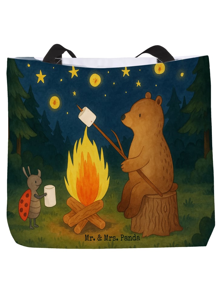 

Mr. & Mrs. Panda Сумка с изображением медведя и божьей коровки у костра, без... белого цвета
