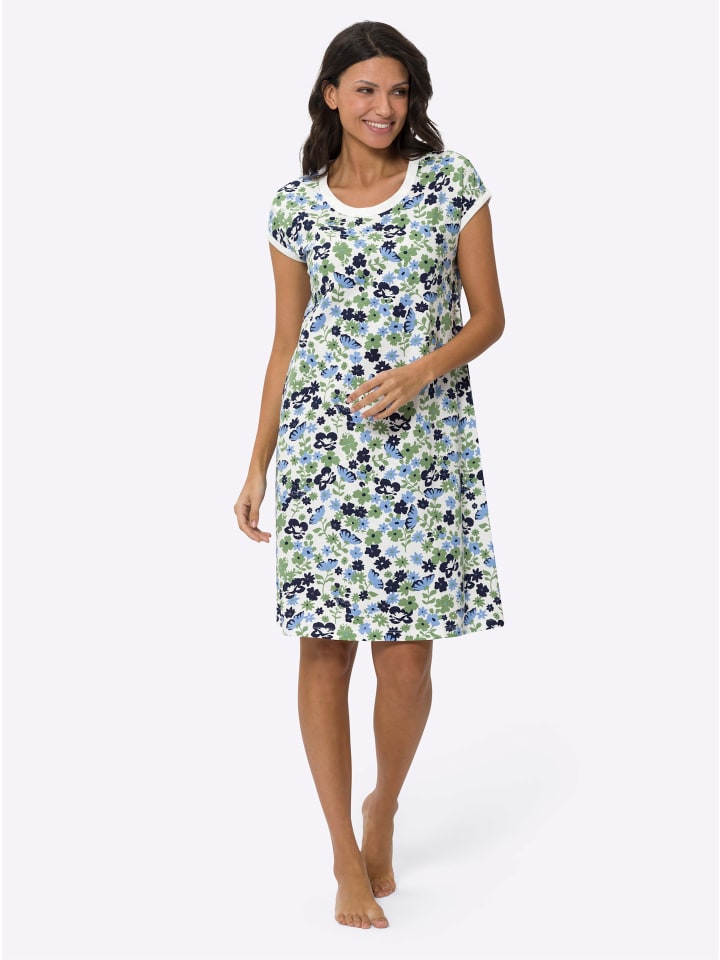 

Sieh an! Ночная рубашка с принтом «экрю-эвкалипт»