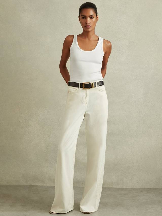 

Фиолетовый топ-майка с круглым вырезом и резинкой Reiss, White