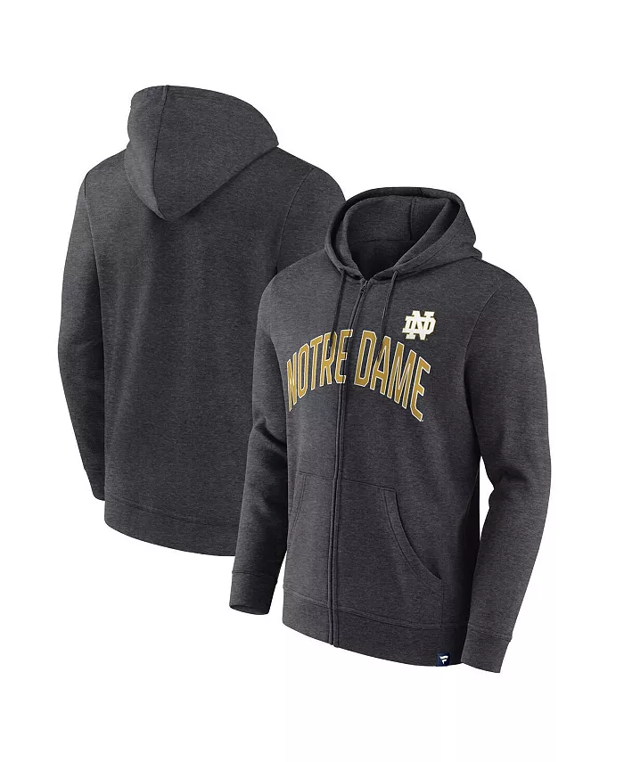 

Мужская толстовка с капюшоном на молнии Heather Charcoal Notre Dame Fighting Irish Iconic Fleece Fanatics