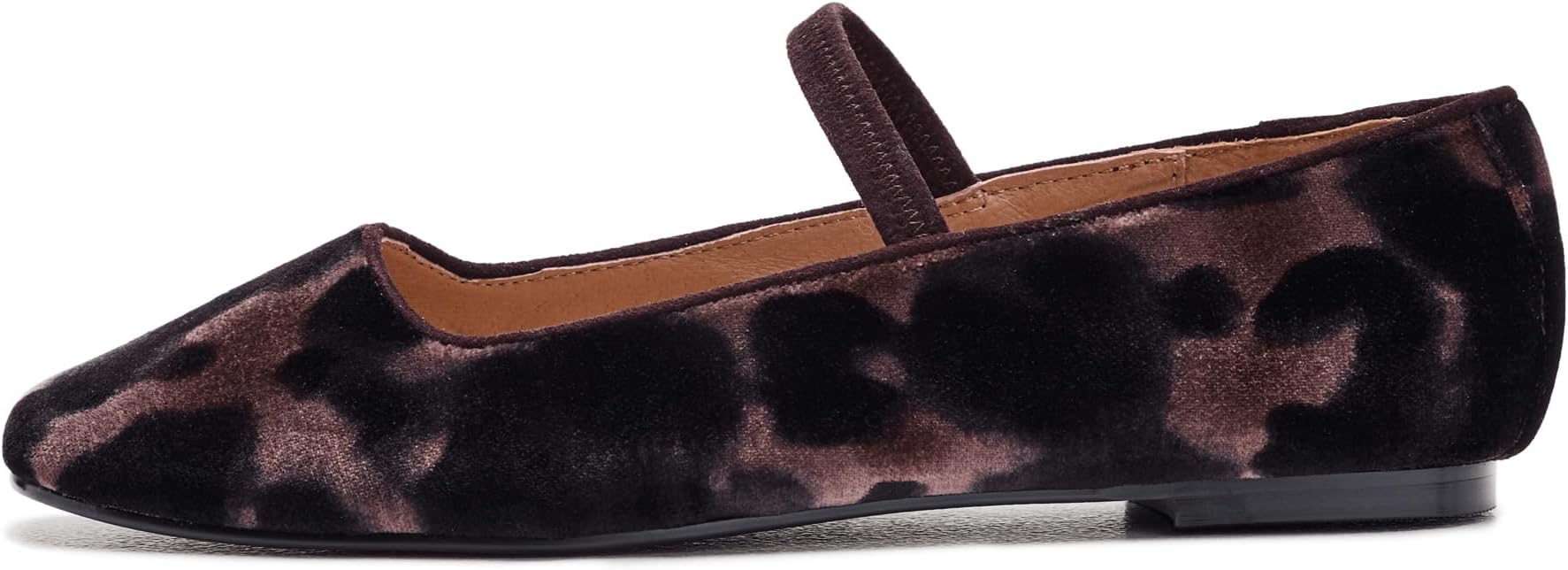 Балетки Madewell Women's Greta Elastic Mary Jane - Leopard Velvet, Espresso Multi — фото 4