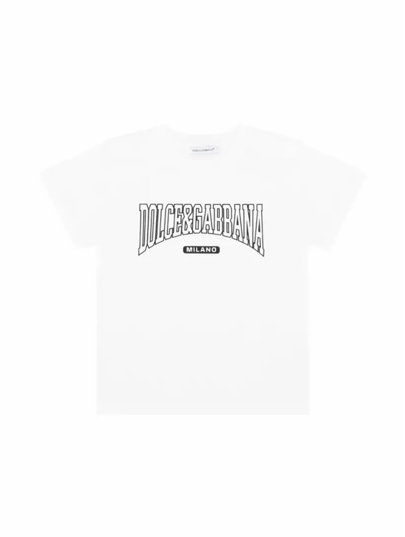 

Хлопковая футболка с логотипом Dolce&Gabbana, белый